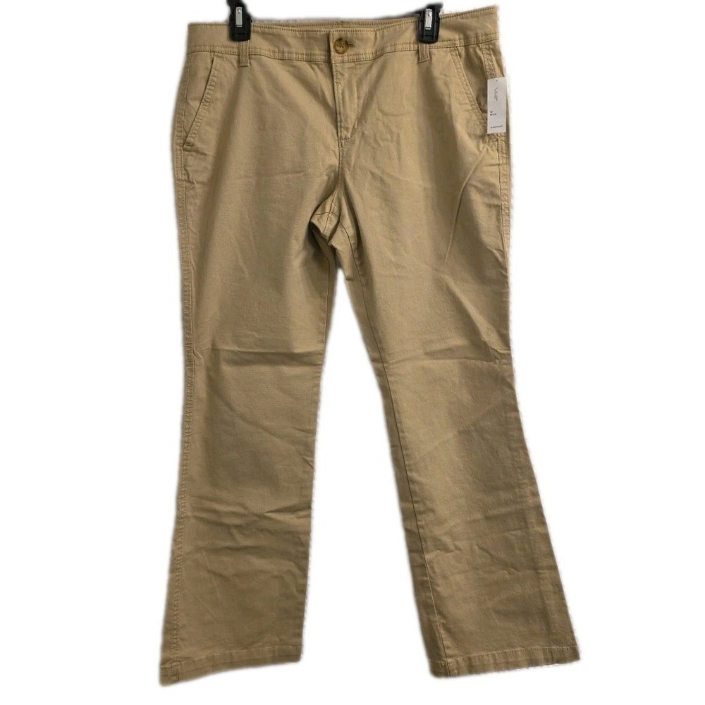 NEW Navy Boot-Cut Semi-Evase Women's Khaki‎ Pants Size 12 Petite
